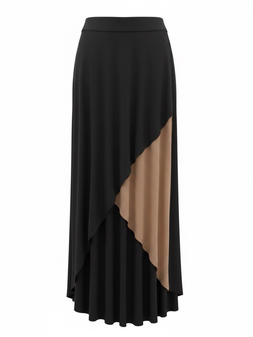 Lane Bryant Colorblock Asymmetrical Faux Wrap Matte Jersey Maxi Skirt Size 14/16